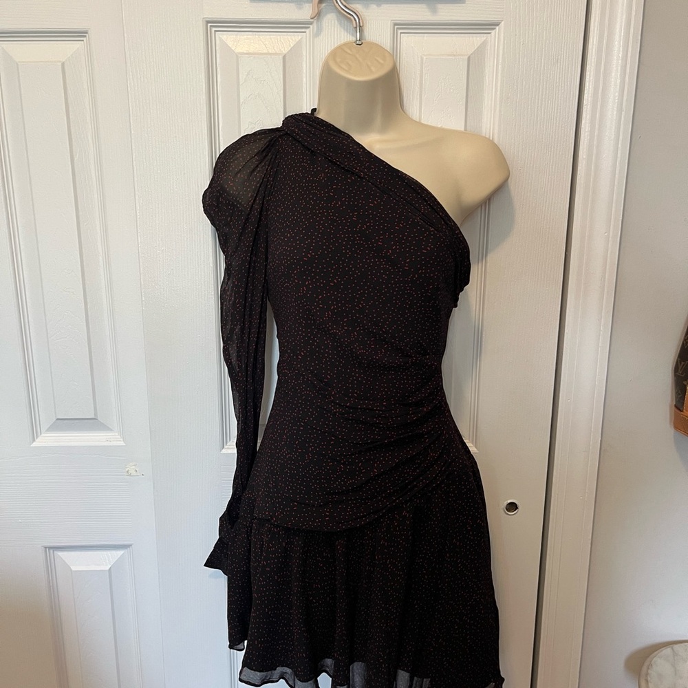 Bec & Bridge Black Asymmetrical One-Shoulder Sundress